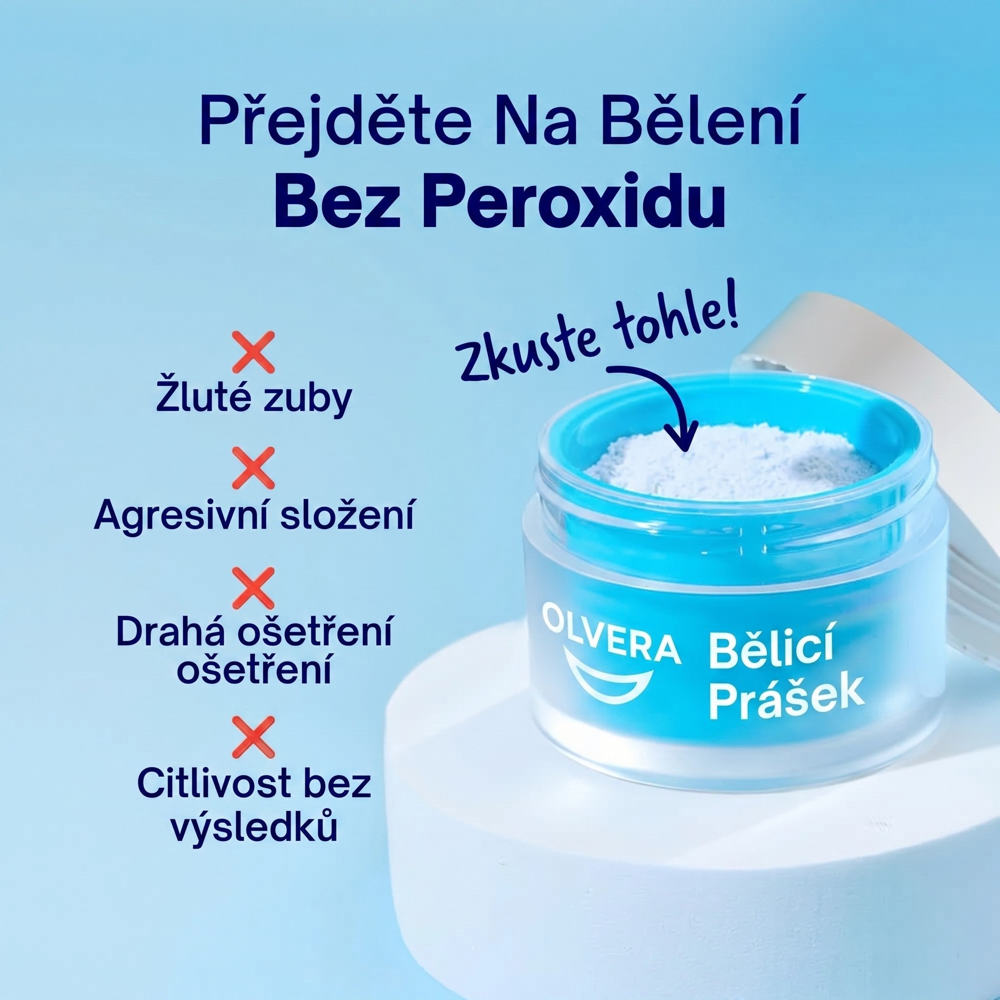 Prášek na bělení zubů schválený zubními lékaři