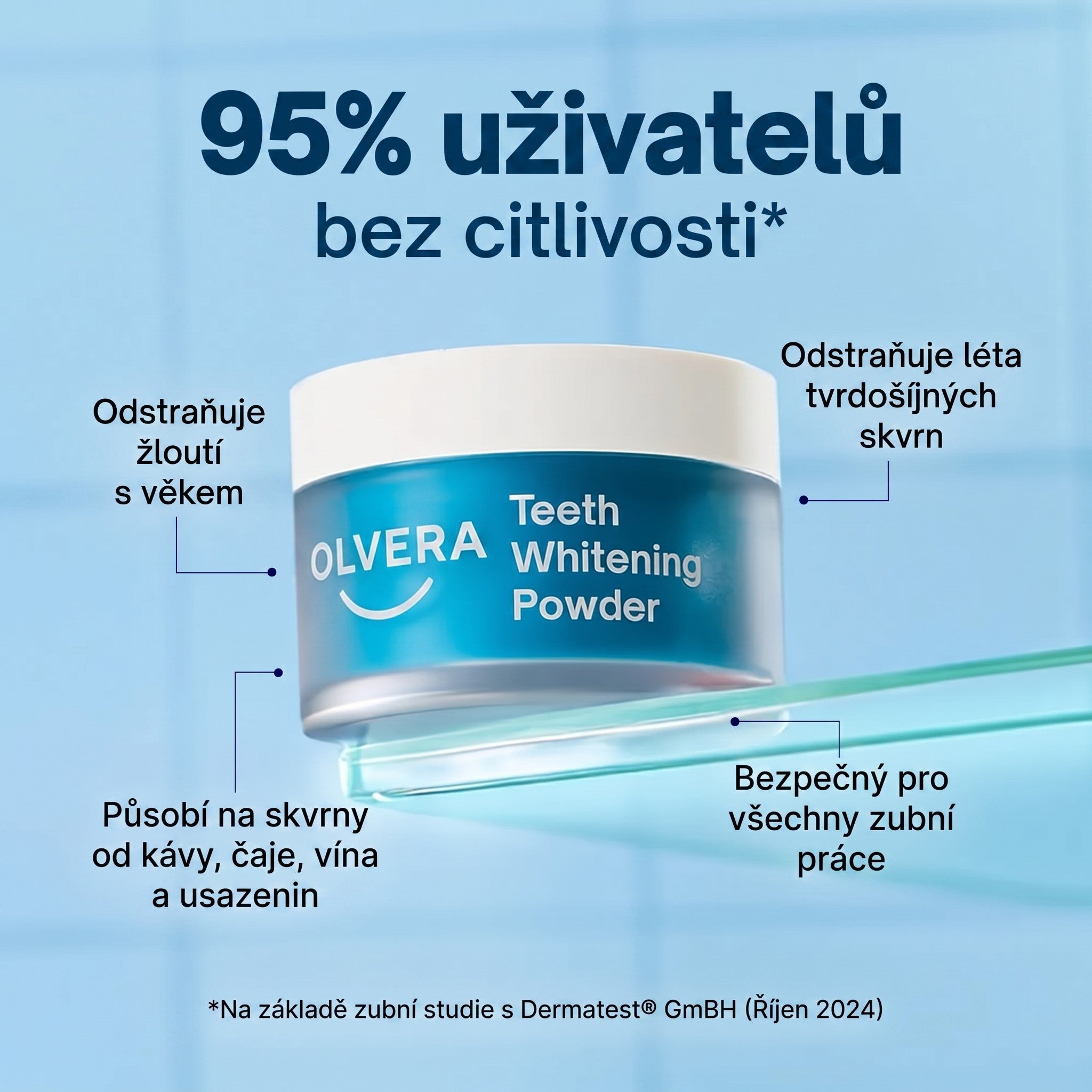 Prášek na bělení zubů schválený zubními lékaři